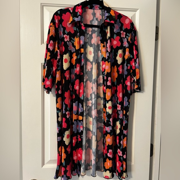 Tops - Floral Multicolor Sheer Kimono